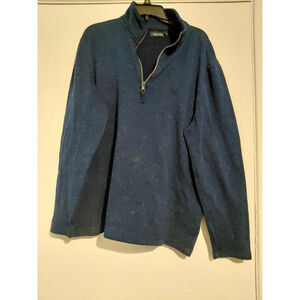 NWT MEN'S NAUTICA QUARTER ZIP SWEATER $80 RETAIL NAVY Size XL